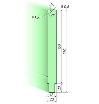 86° Dies, H=150mm